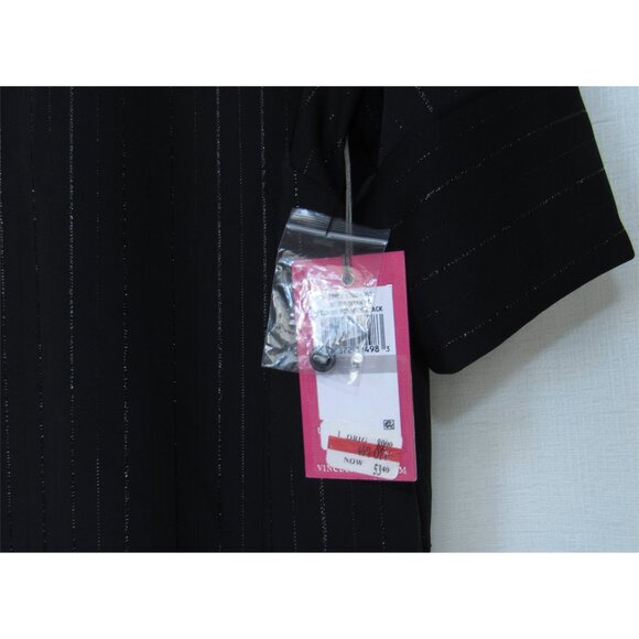 Vince Camuto Plus Size Metallic Stripe Short Sleeve Blouse Blk 1X NWT *SECONDS* - Picture 2 of 6